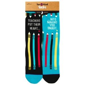 🍎 NWT Teacher Novelty Crew Socks With Pencils